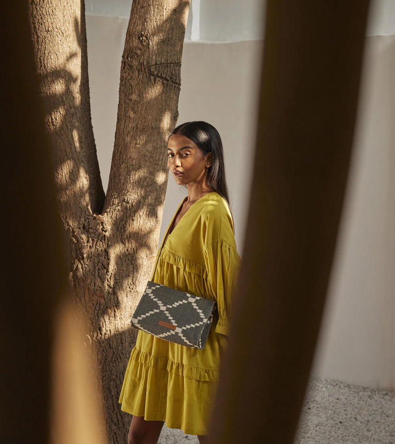 Marigold dress Dress by Khara Kapas in yellow for women Worldwide