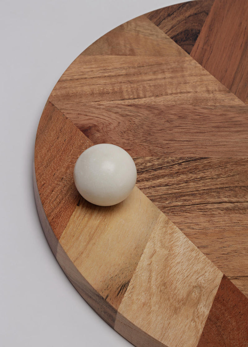 Raised Wooden platter linen by Gado Living for Worldwide