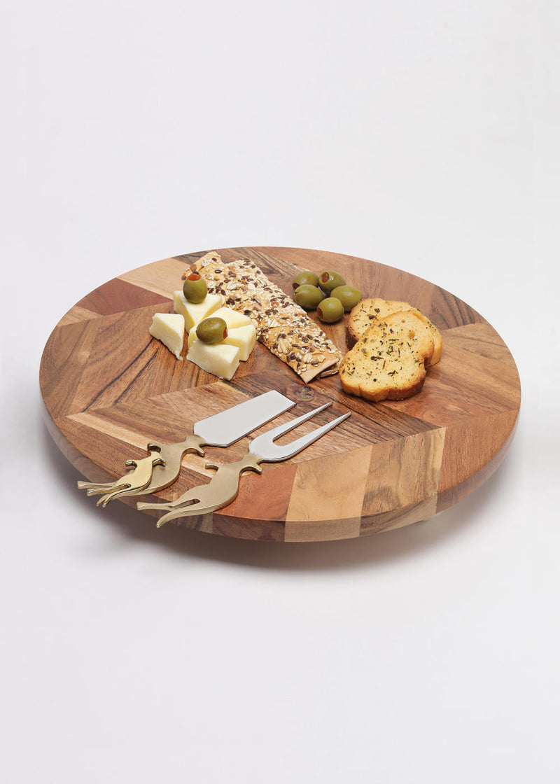 Raised Wooden platter linen by Gado Living for Worldwide