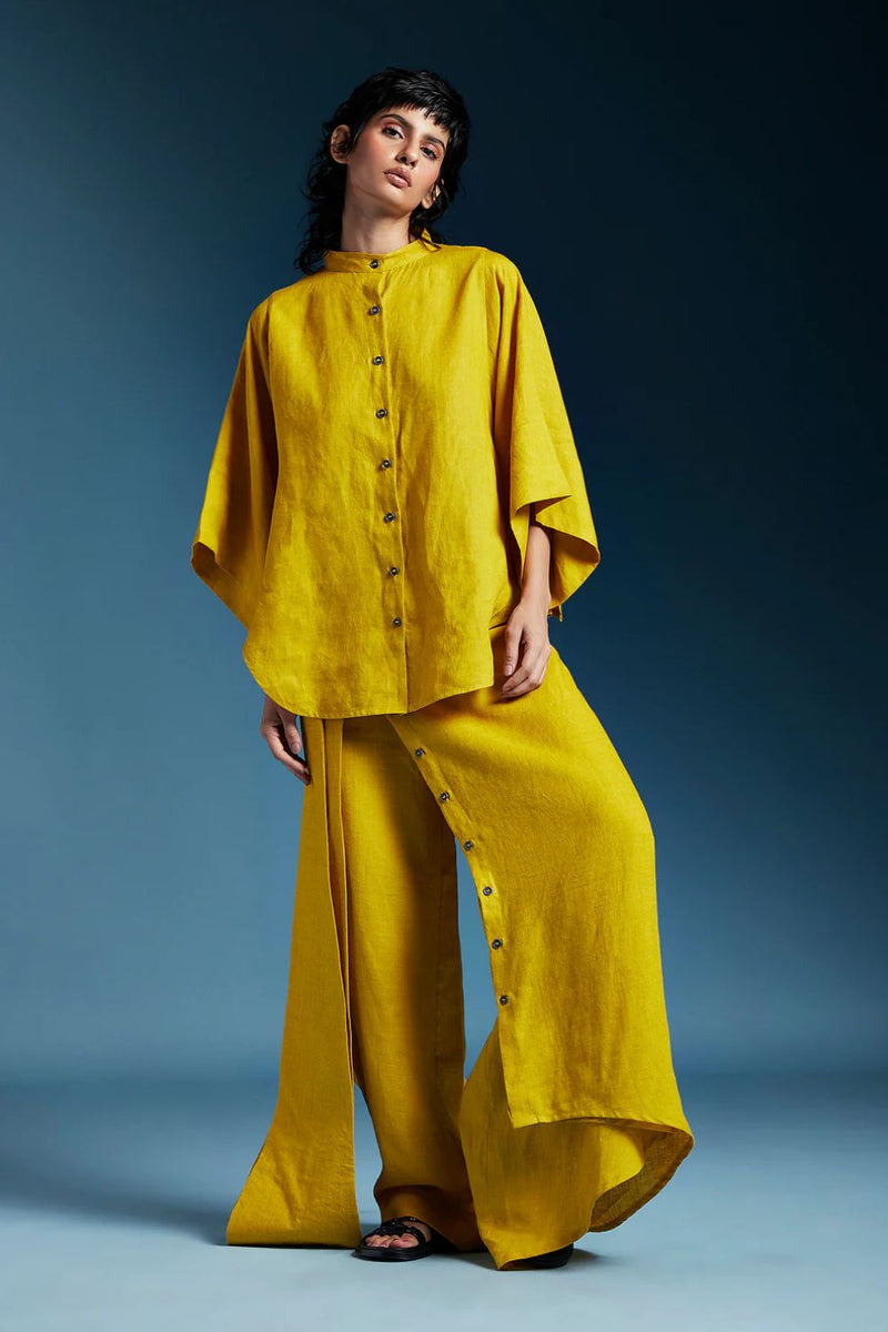 Kiko Shirt-Mustard by Chola in mustard color for women Worldwide