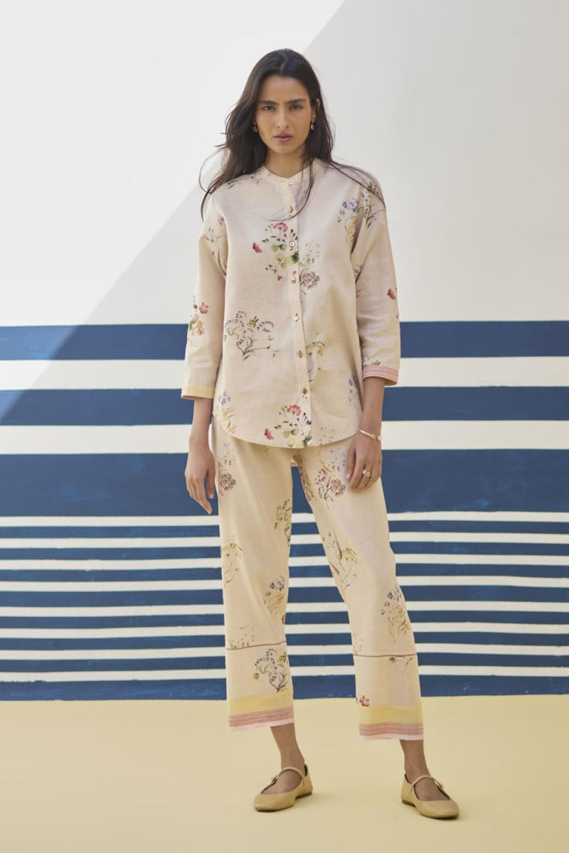 Vani Watercolour Floral Co-ord Set
 -Sand by Manan in natural color for women Worldwide