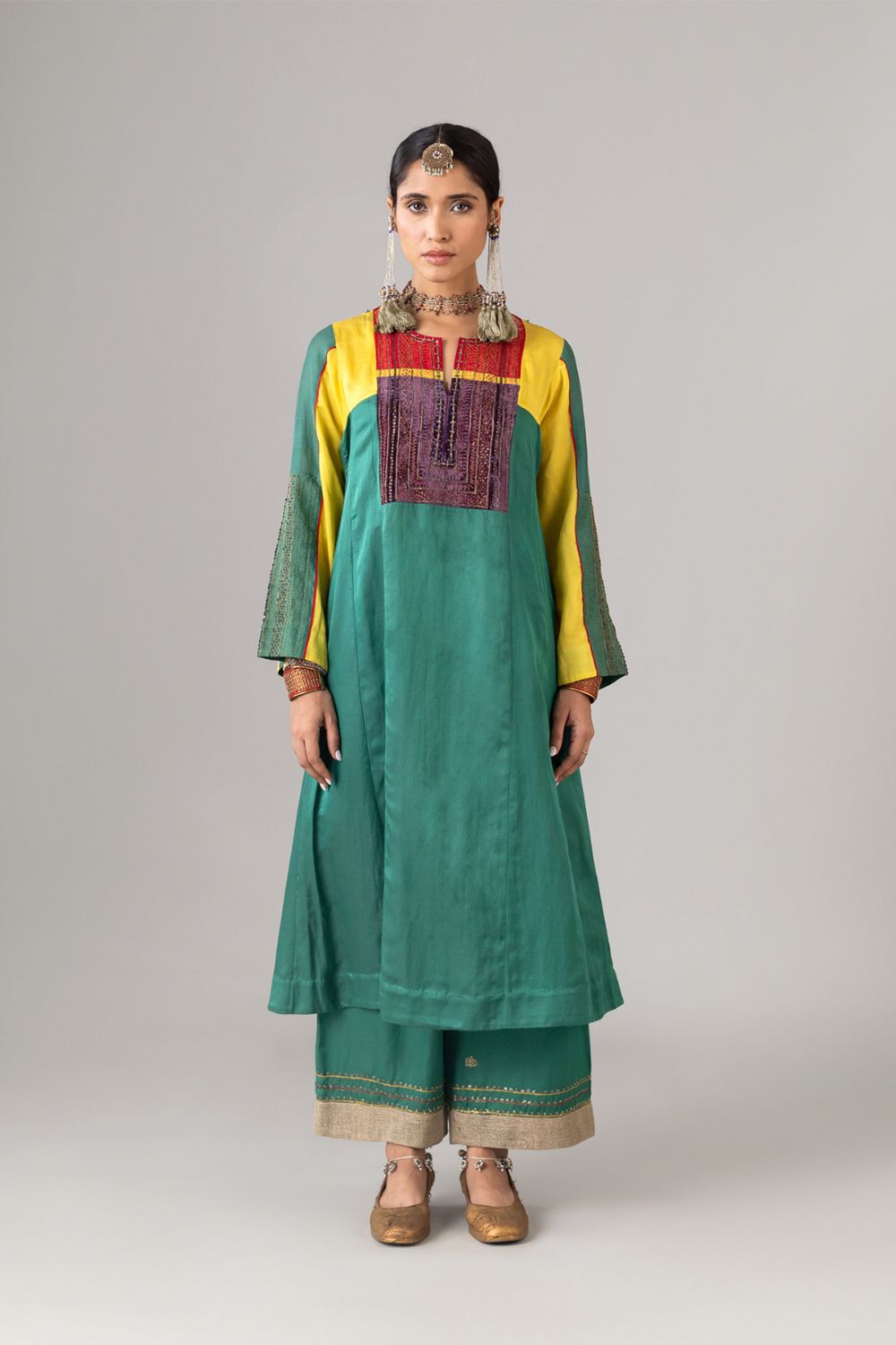 Panchranga Green Kurta