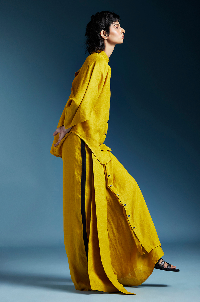 Kiko Shirt-Mustard by Chola in mustard color for women Worldwide