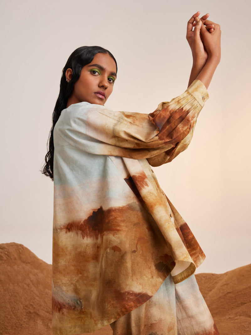 A-Line Shirt-Blotch cotton Top & Tunics,Shirt by CORD for women Worldwide