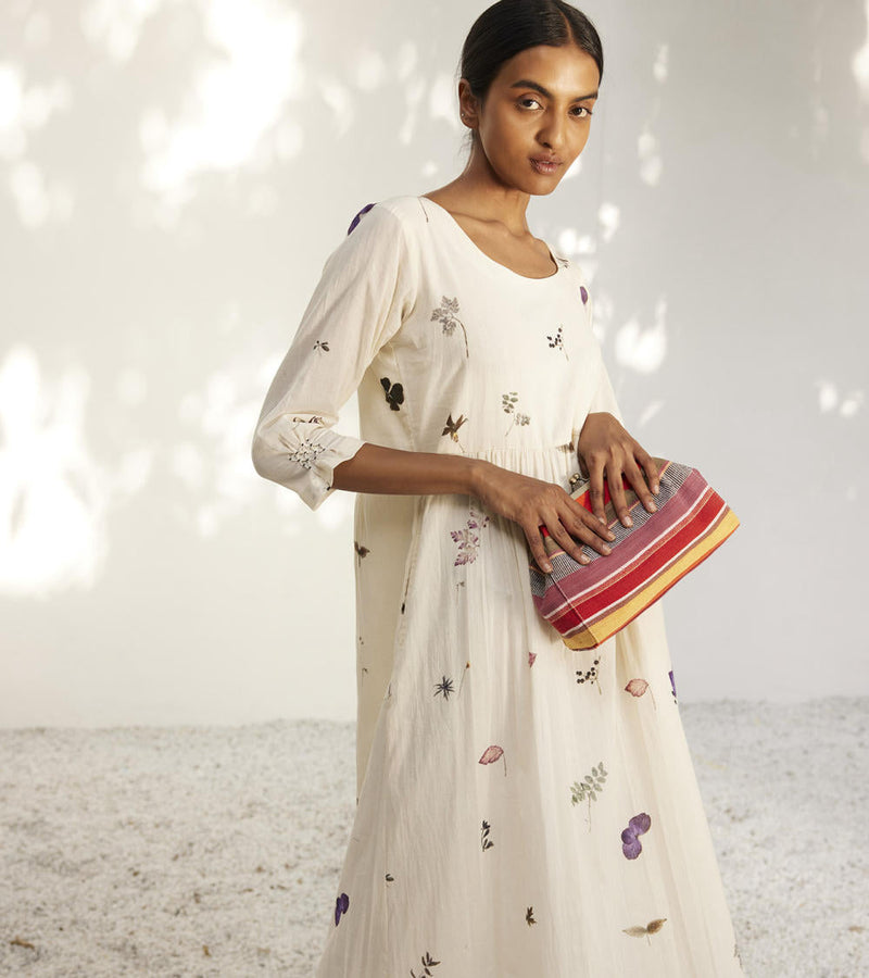 Botanical dress Dress by Khara Kapas in white for women Worldwide