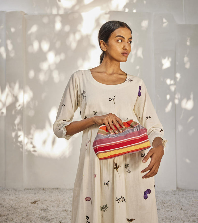 Botanical dress Dress by Khara Kapas in white for women Worldwide
