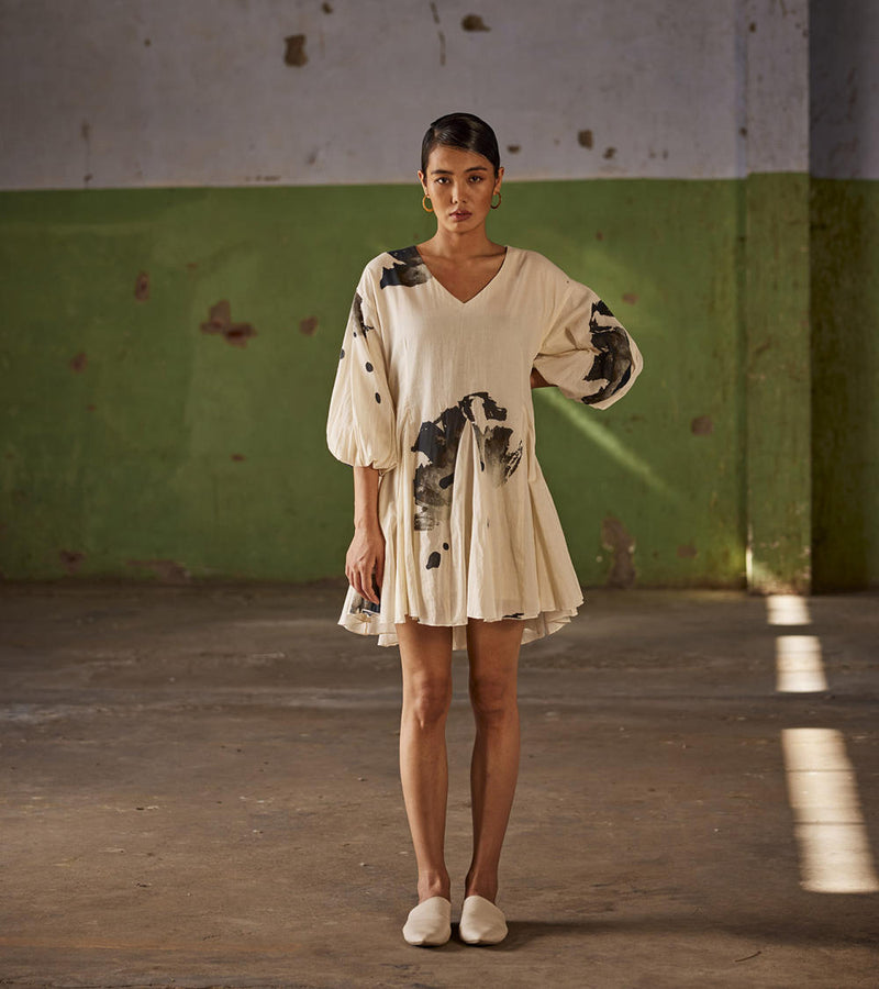 Tequila Sunrise Dress cotton Dresses by Khara Kapas in white for women Worldwide