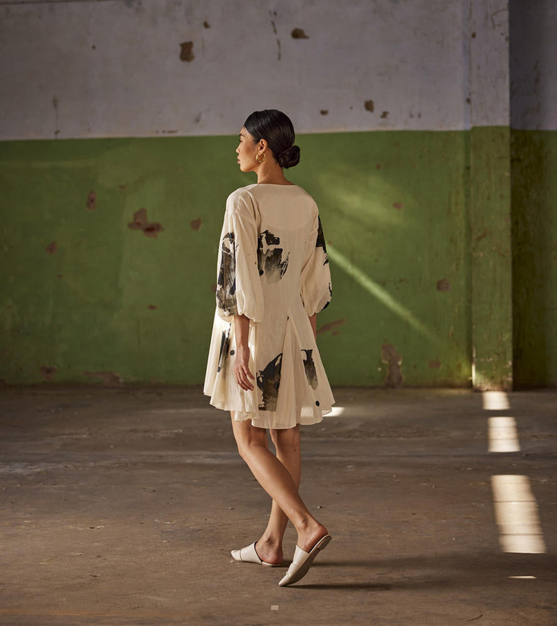 Tequila Sunrise Dress cotton Dresses by Khara Kapas in white for women Worldwide
