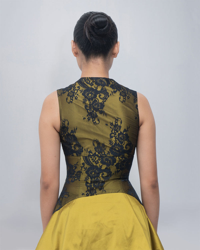 Serra Dress viscose by Leh Studios in black, green for women Worldwide