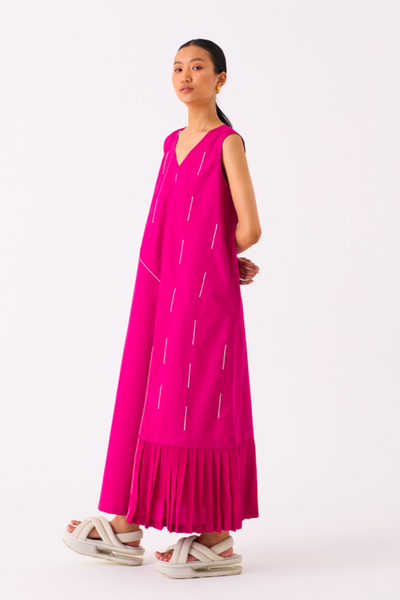 RAINDROP DRESS-FUSCHIA