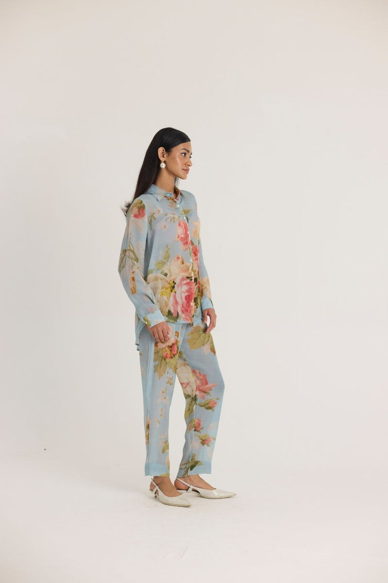 TAFFY CO-ORD SET by Yam in blue color for women Worldwide