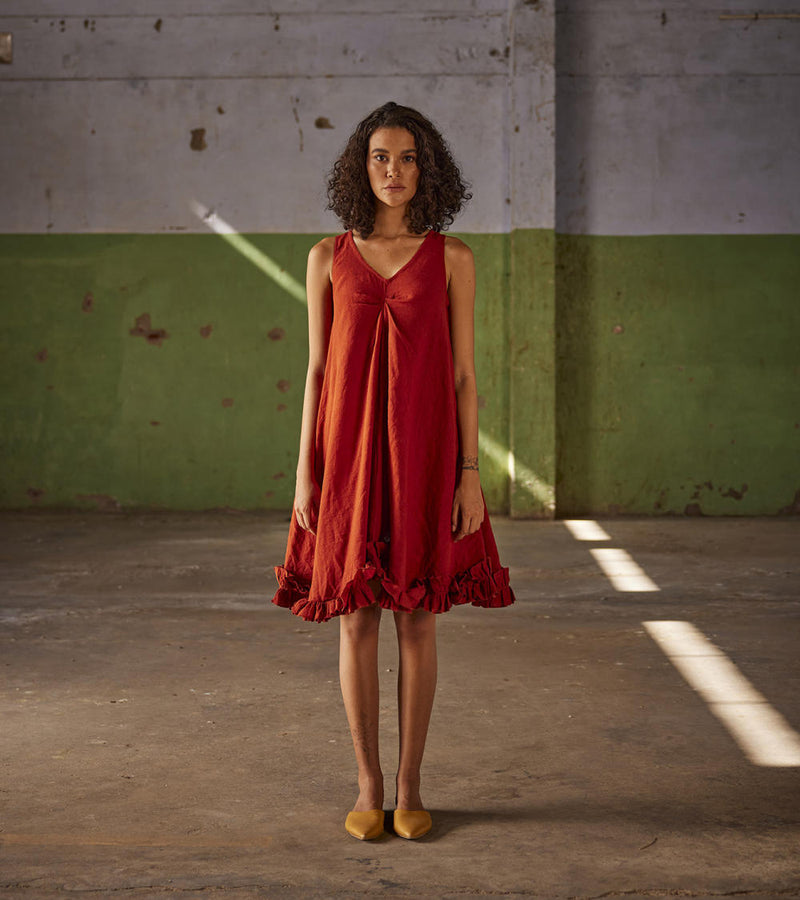 Summer Palette Dress Dresses by Khara Kapas in red for women Worldwide