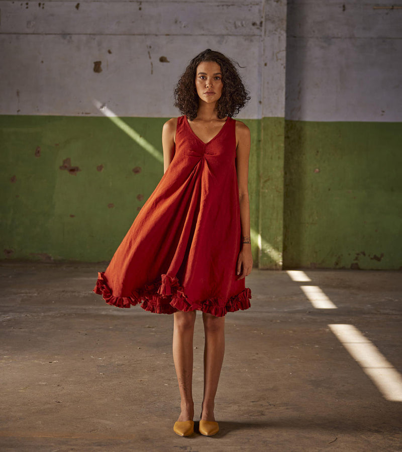 Summer Palette Dress Dresses by Khara Kapas in red for women Worldwide