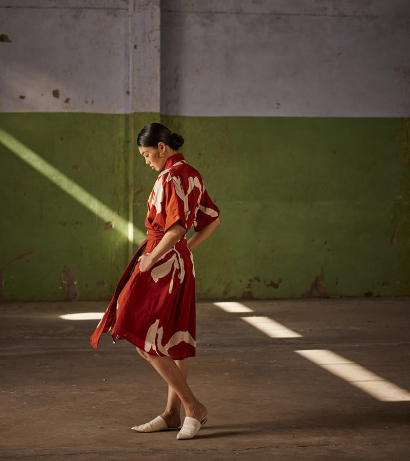 Watermelon Sugar Dress cotton Dresses by Khara Kapas in red for women Worldwide