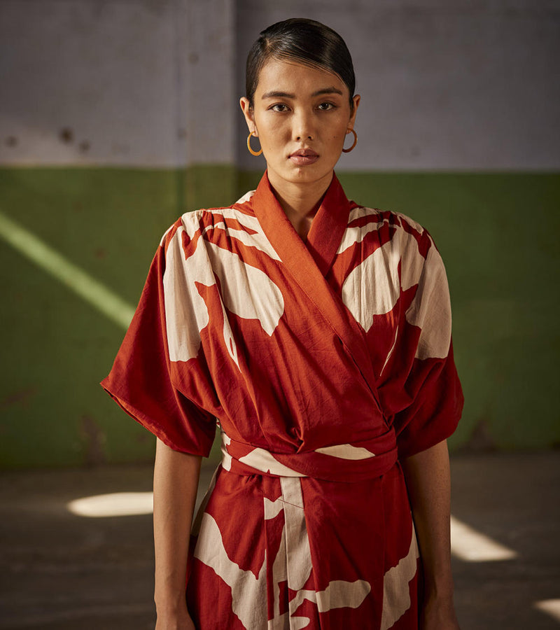 Watermelon Sugar Dress cotton Dresses by Khara Kapas in red for women Worldwide