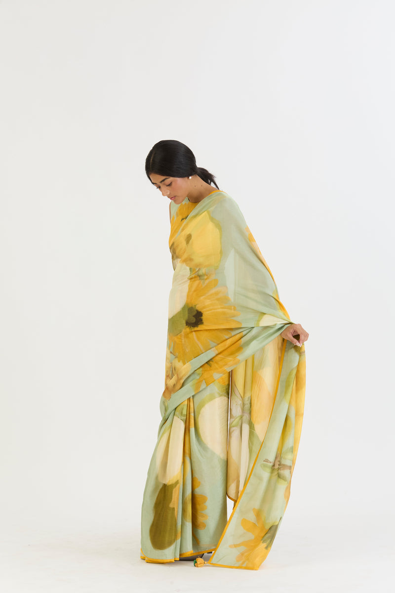 LEMONADE SAREE silk by Yam in yellow color for women Worldwide