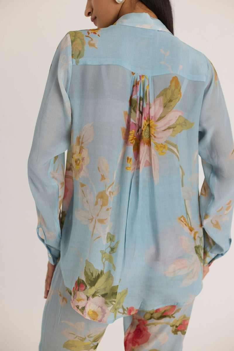 TAFFY CO-ORD SET by Yam in blue color for women Worldwide