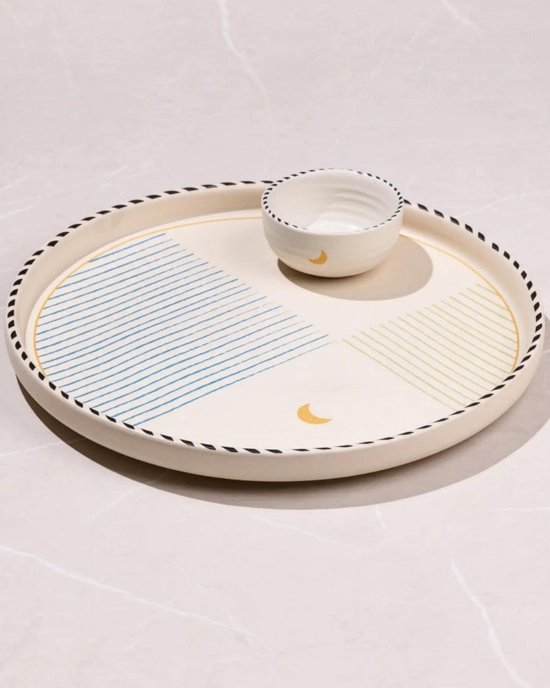 Mirissa Platter and Server Gift Set linen by Gado Living for Worldwide