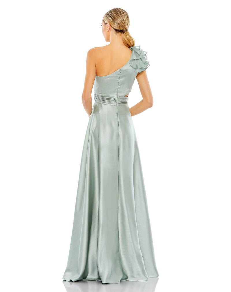 MD-49523 One Shoulder Asymmetric Dress-Grey by Mac Duggal in grey color for women Worldwide