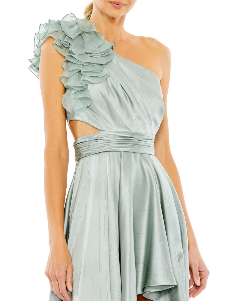 MD-49523 One Shoulder Asymmetric Dress-Grey by Mac Duggal in grey color for women Worldwide