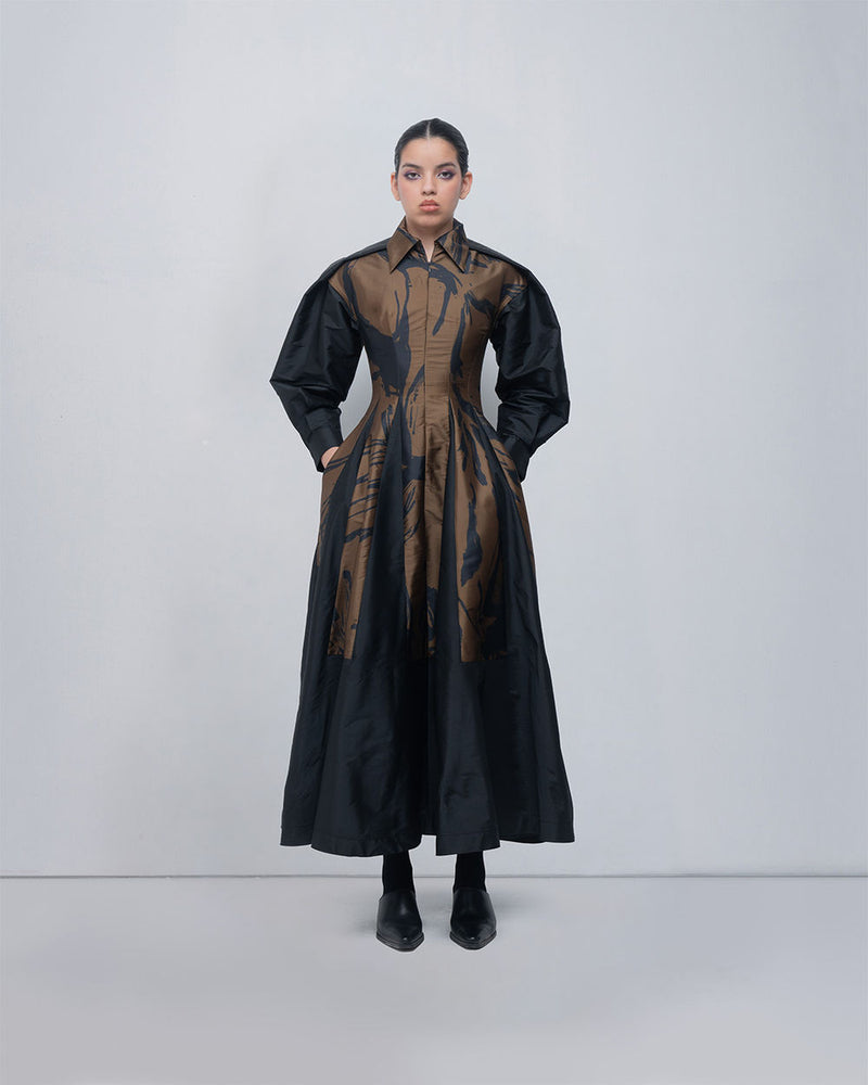 Vera Dress viscose by Leh Studios in olive, black for women Worldwide