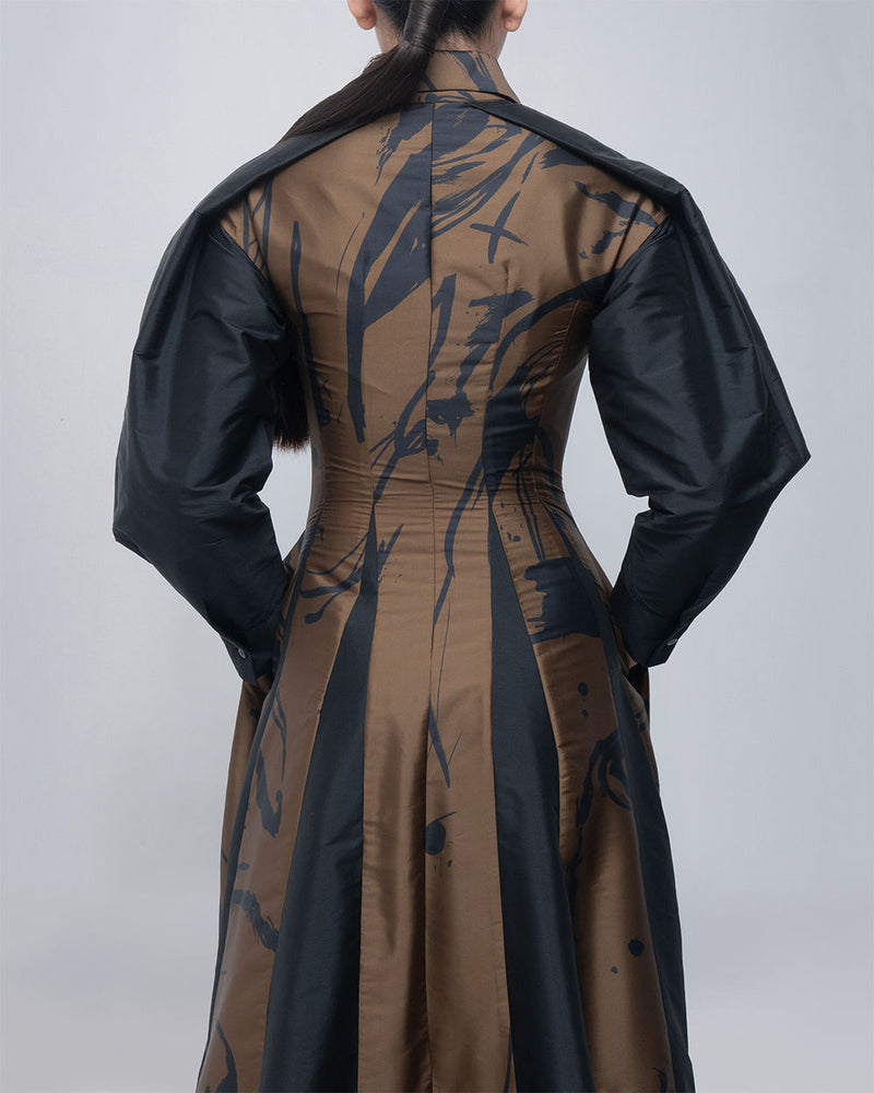 Vera Dress viscose by Leh Studios in olive, black for women Worldwide