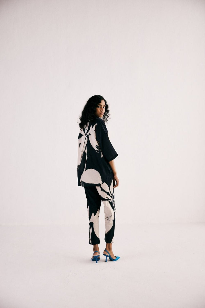 TREASURES OF BLISS CO ORD SET cotton by Khara Kapas in black for women Worldwide