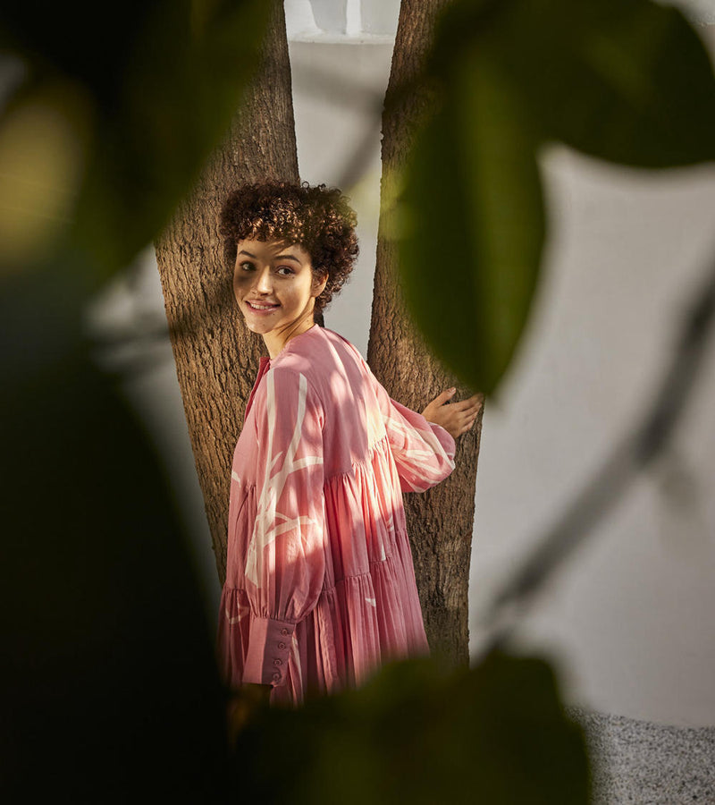 Daffodil dress Dress by Khara Kapas in pink for women Worldwide
