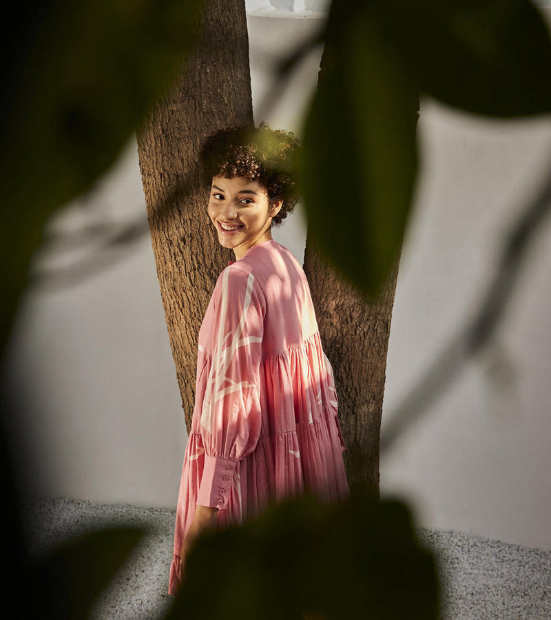 Daffodil dress Dress by Khara Kapas in pink for women Worldwide