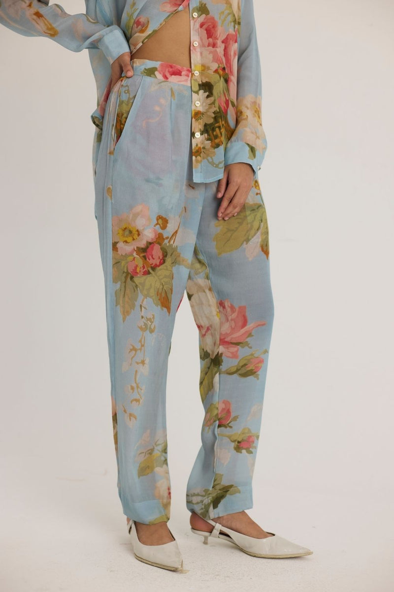 TAFFY CO-ORD SET by Yam in blue color for women Worldwide