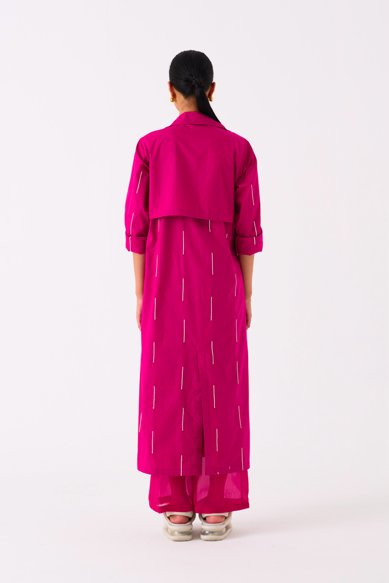 EMB. TIE JACKET-FUSCHIA