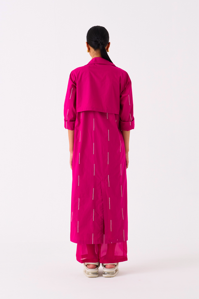 EMB. TIE JACKET-FUSCHIA