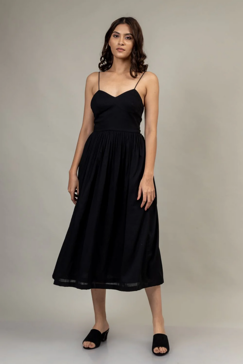 MARY BLACK DRESS by Doodlage in black color for women Worldwide