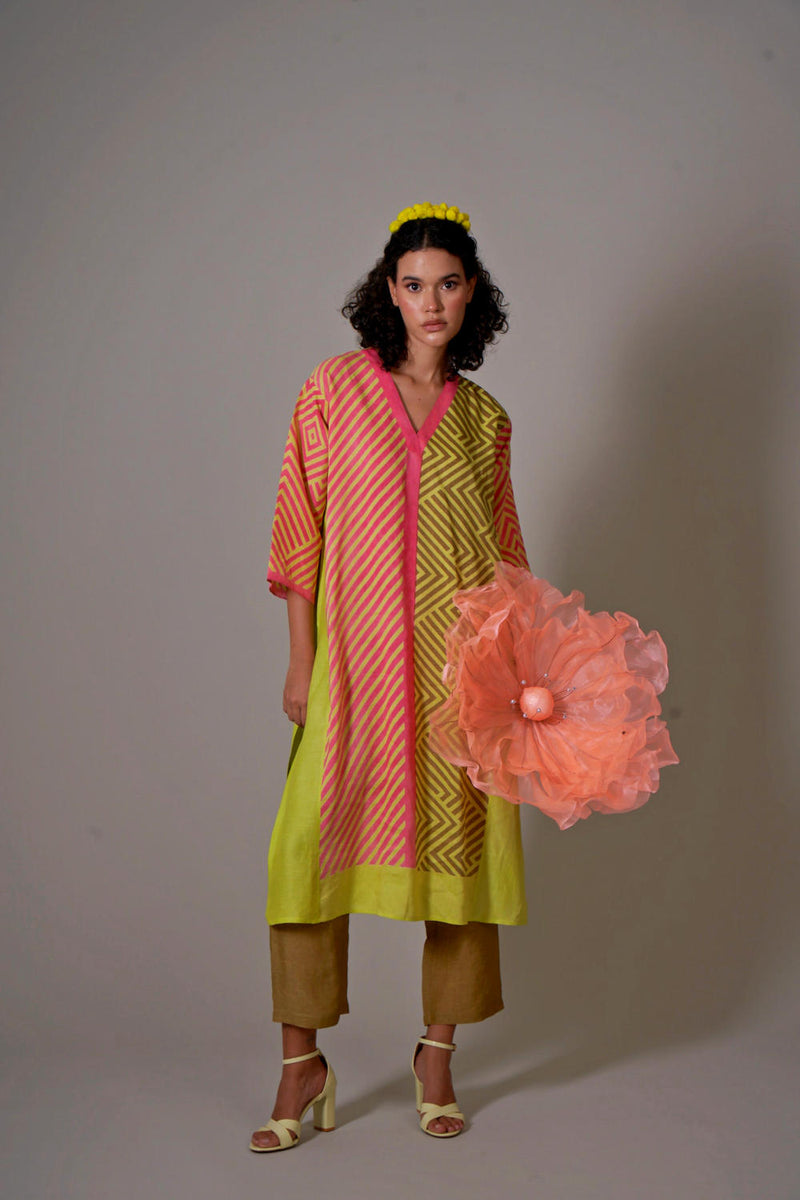 Sakura linen kurta set by Priti Prashant for women Worldwide