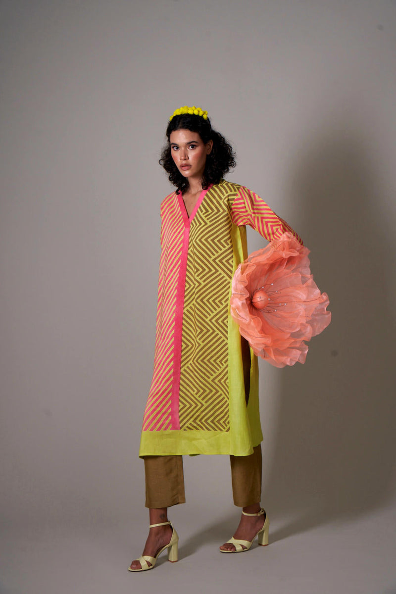 Sakura linen kurta set by Priti Prashant for women Worldwide