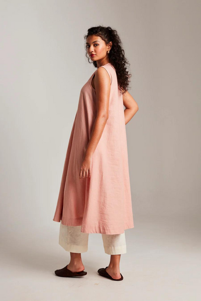 Rose Co-Linen Sleeveless Flared Kurta