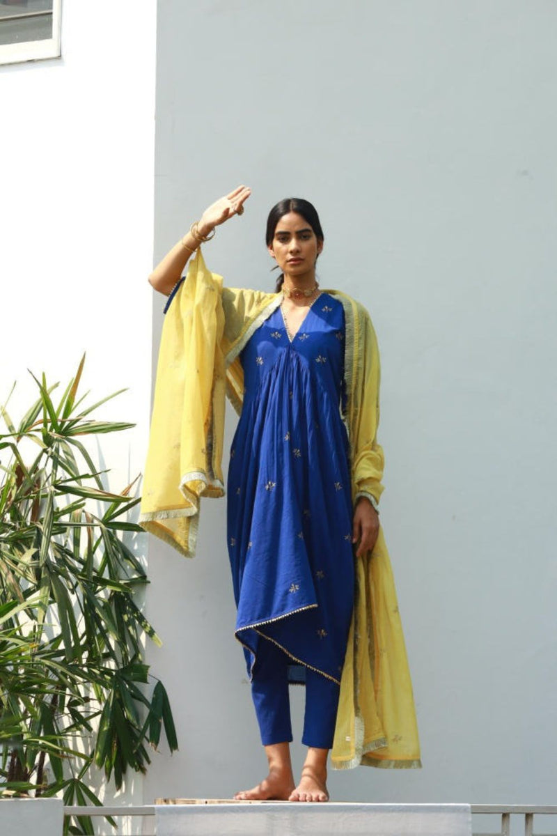 Sunehri Dupatta Dupattas by Khara Kapas in yellow for women Worldwide