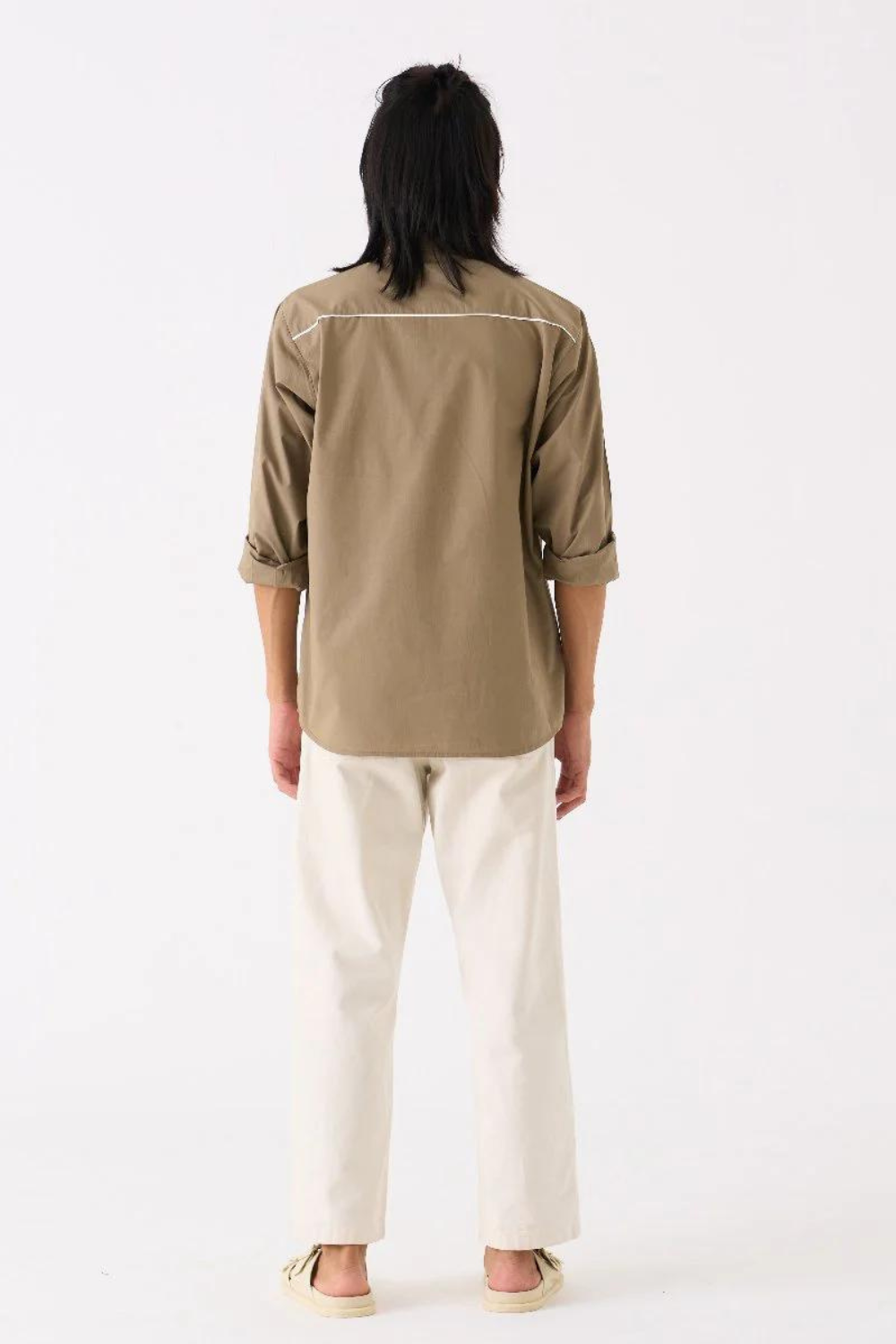 EMBROIDERED POCKET SHIRT - SAGE