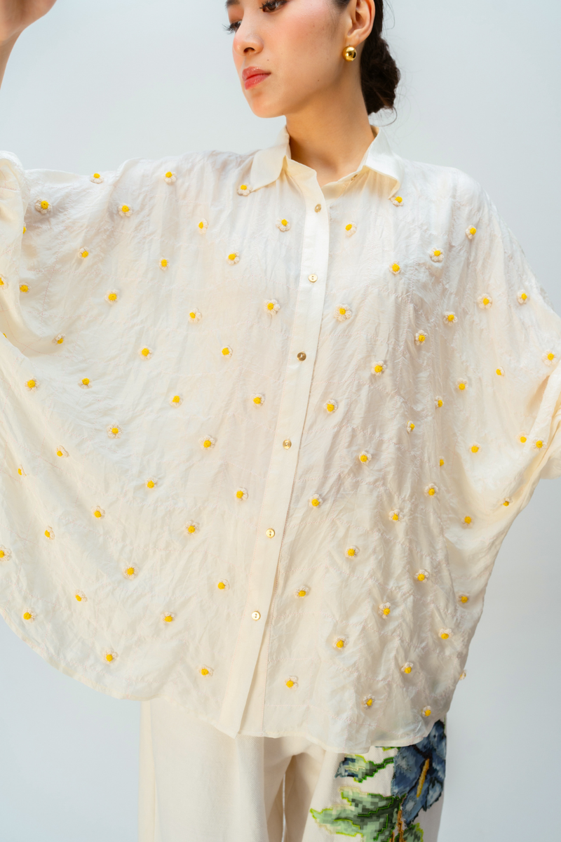 FIRST LIGHT SHIRT silk top/shirt by Ode to Odd in off white for women Worldwide