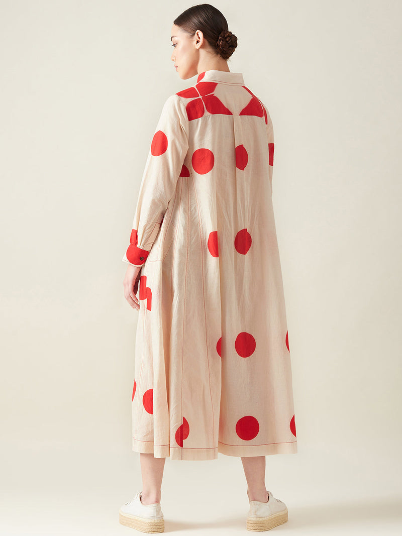 Polka Dress cotton Artisan made - Block Printed by Aavidi for women Worldwide