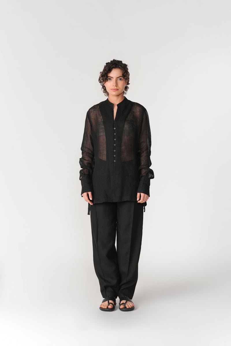 Single Pleat Barrel Pants pant/trouser by Turn Black in black for women Worldwide