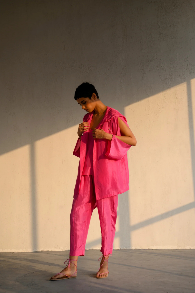 INDRANI HOODED SET silk by Ituvana for women Worldwide