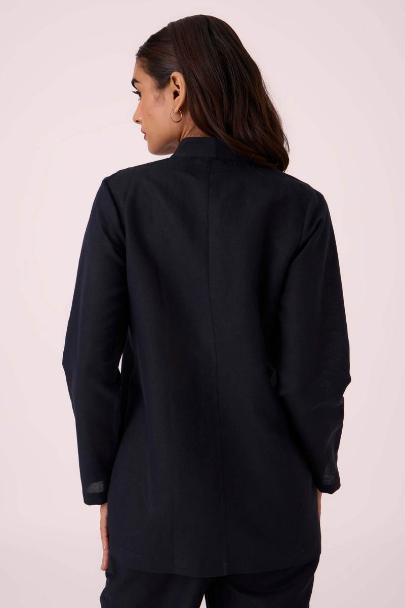 Darcy Black Jacket cotton by The Summer House in black color for women Worldwide