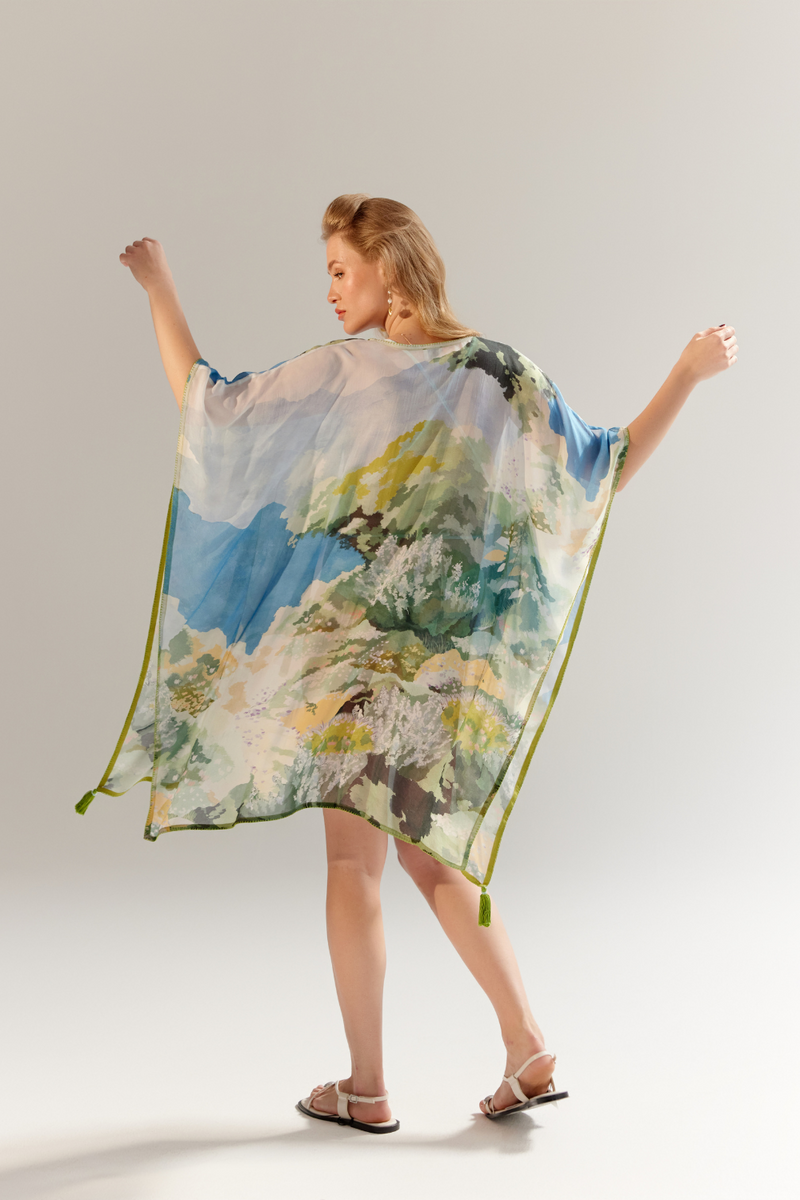 June Coverup (long) - Forest georgette by NOIB for women Worldwide