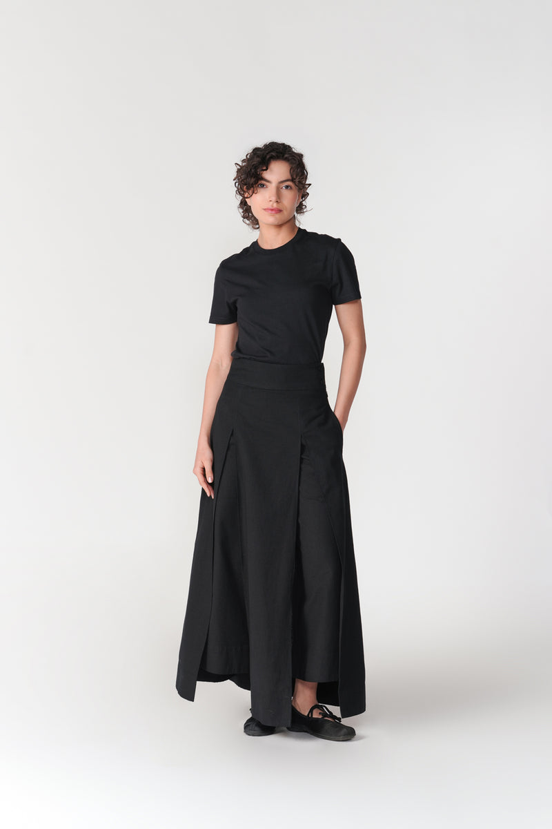 Layered Skirt Trouser pant/trouser by Turn Black in black for women Worldwide