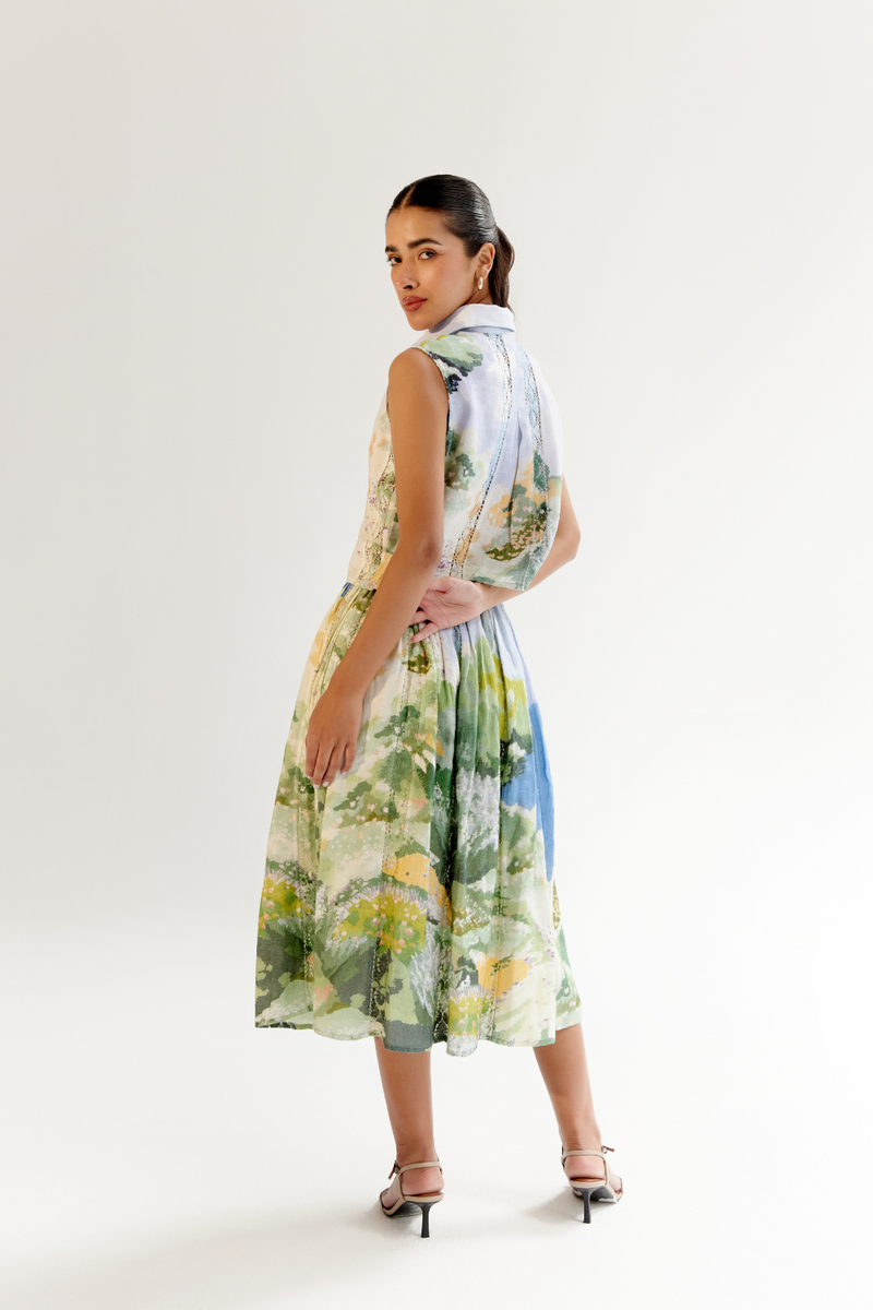 Freya Skirt - Forest linen by NOIB for women Worldwide