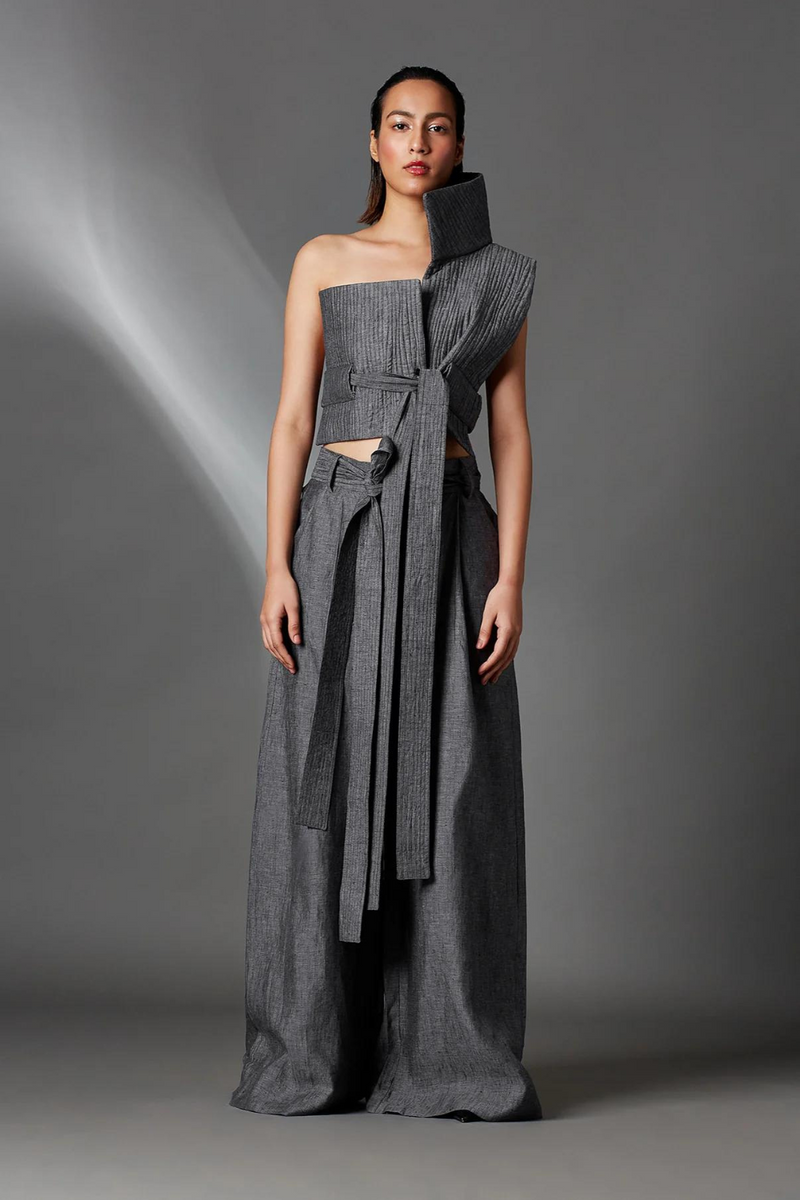 Hardy Trousers-Steel Grey by Chola in grey color for women Worldwide