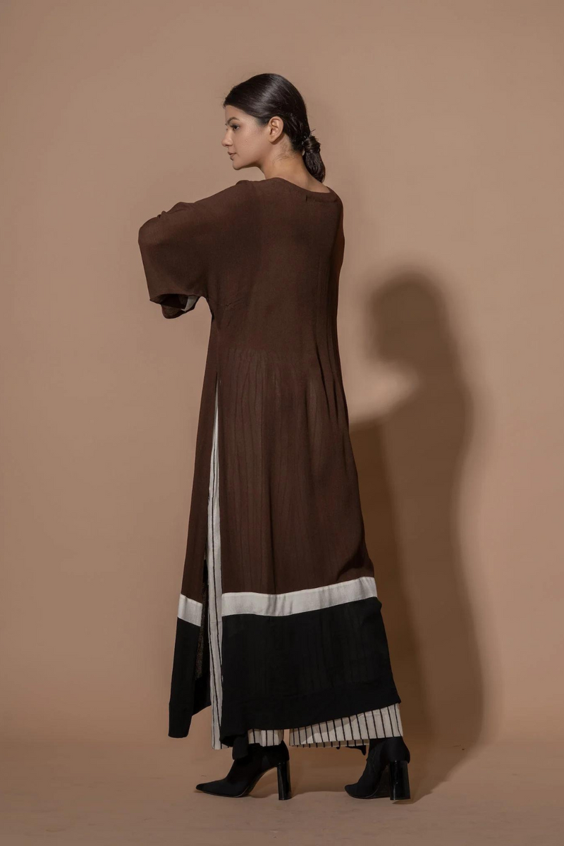 Saffron Tunic crushed cotton kaftans and tunics by Stoique in brown, red, off white for women Worldwide