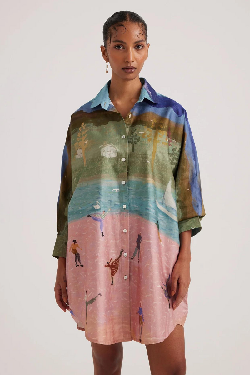 Como Long Shirt-Skater satin by CORD for women Worldwide