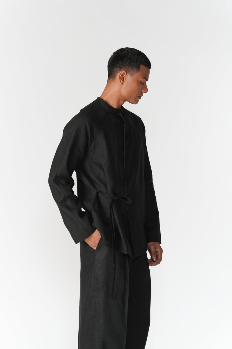 Overlapping Front Panel Jacket jacket/overlay by Turn Black in black for men Worldwide